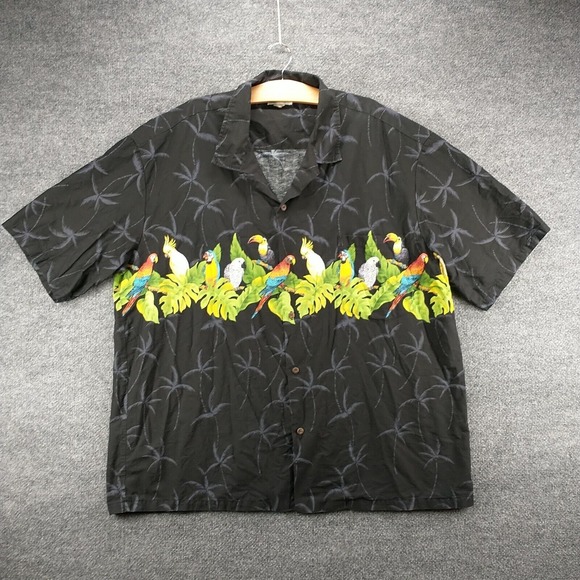 Aloha Republic Men's Button-Up Shirt Multi 3XL Short Sleeve Parrot Hawaiian - Picture 2 of 13